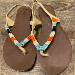 Beaded flat sandal